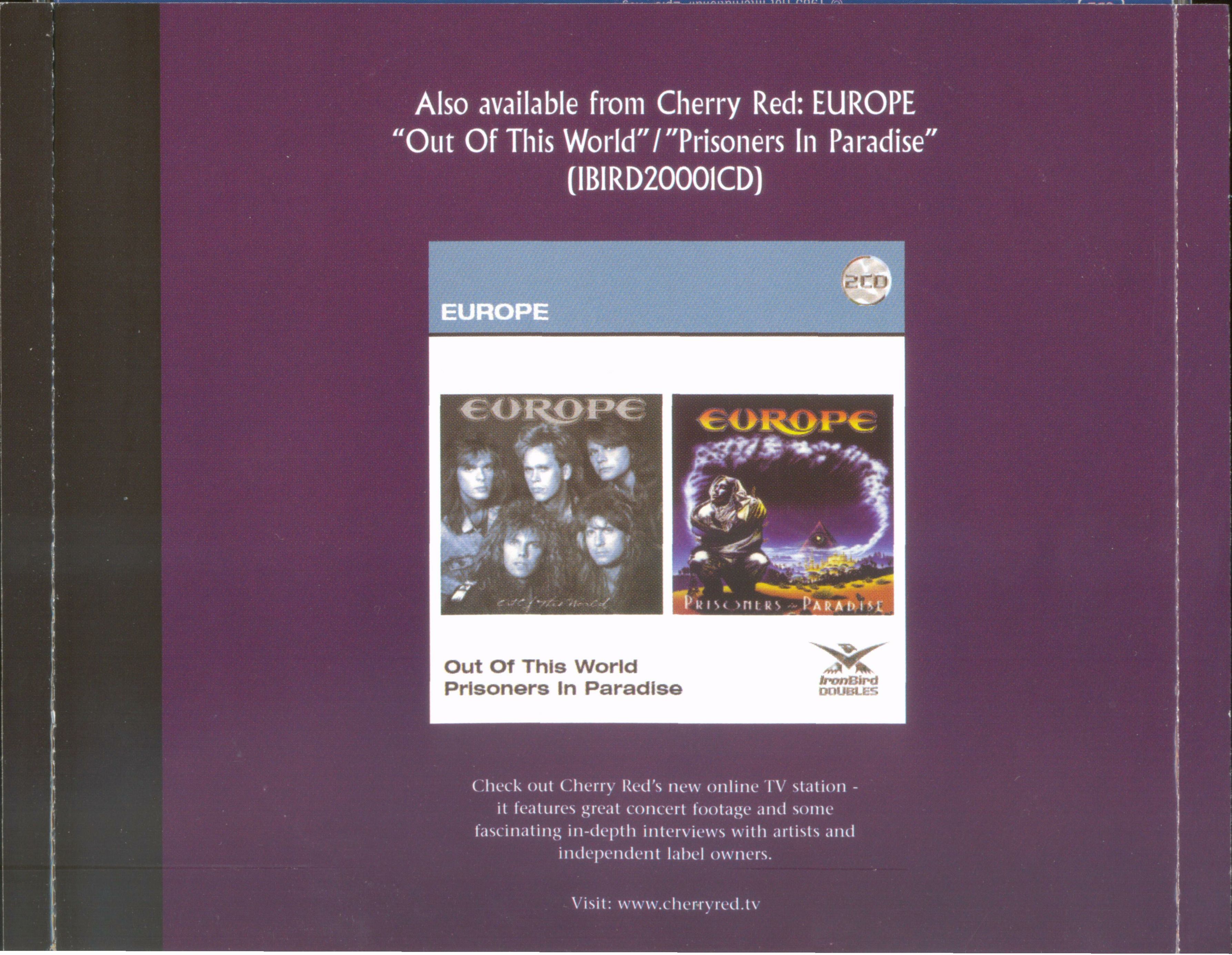 Europe  Wings Of Tomorrow : Back + Inlay